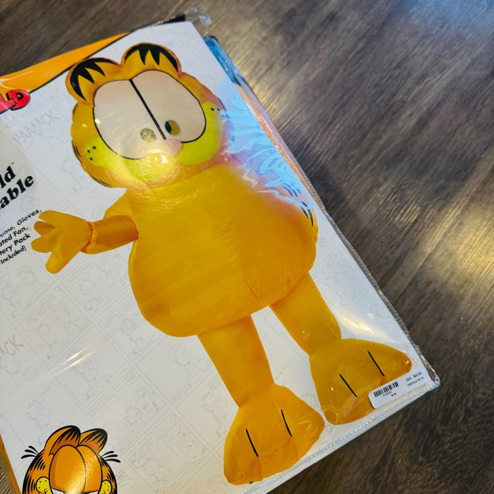 NWT Spirit Halloween Garfield Inflatable Costume Adult One Size Orange Cat